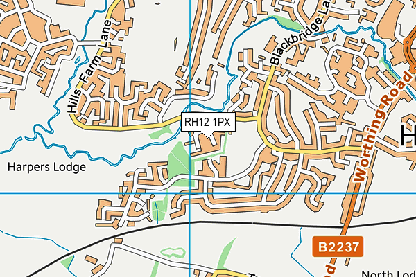 RH12 1PX map - OS VectorMap District (Ordnance Survey)