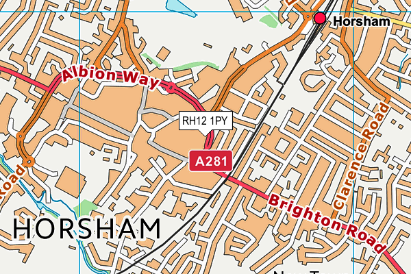 RH12 1PY map - OS VectorMap District (Ordnance Survey)