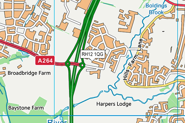 RH12 1QG map - OS VectorMap District (Ordnance Survey)