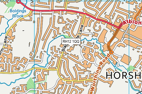 RH12 1QQ map - OS VectorMap District (Ordnance Survey)