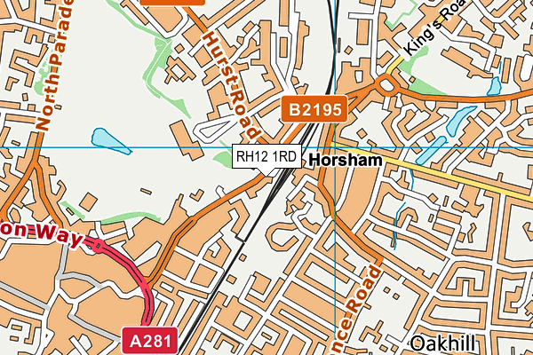 RH12 1RD map - OS VectorMap District (Ordnance Survey)