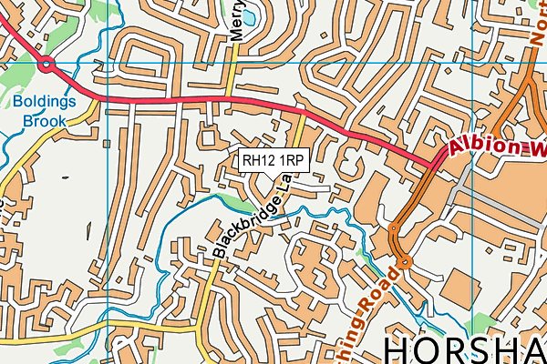 RH12 1RP map - OS VectorMap District (Ordnance Survey)