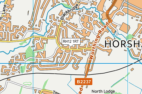 RH12 1RT map - OS VectorMap District (Ordnance Survey)
