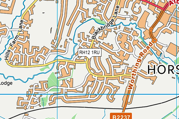 RH12 1RU map - OS VectorMap District (Ordnance Survey)
