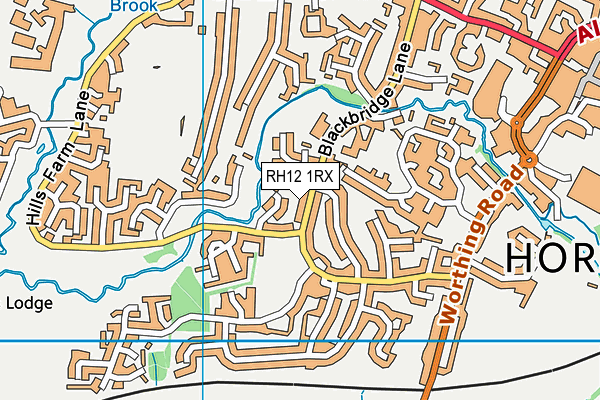 RH12 1RX map - OS VectorMap District (Ordnance Survey)