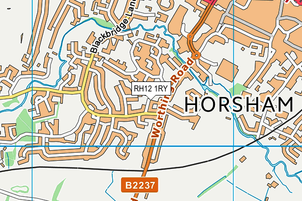 RH12 1RY map - OS VectorMap District (Ordnance Survey)