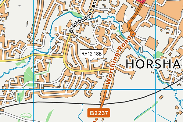 RH12 1SB map - OS VectorMap District (Ordnance Survey)