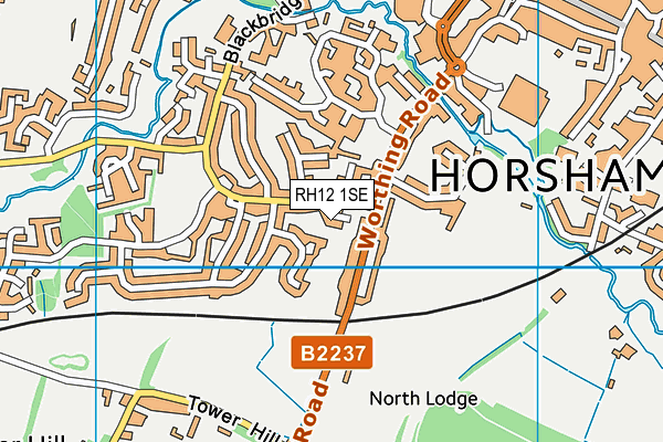 RH12 1SE map - OS VectorMap District (Ordnance Survey)