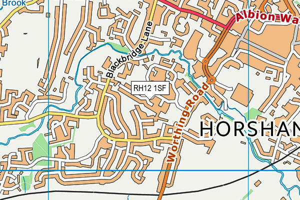RH12 1SF map - OS VectorMap District (Ordnance Survey)