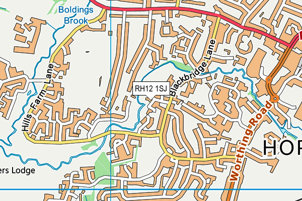 RH12 1SJ map - OS VectorMap District (Ordnance Survey)