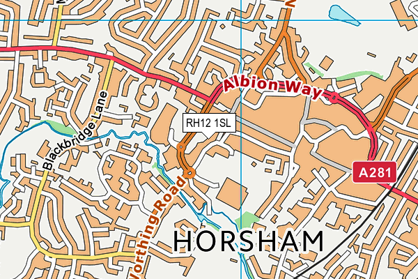 RH12 1SL map - OS VectorMap District (Ordnance Survey)