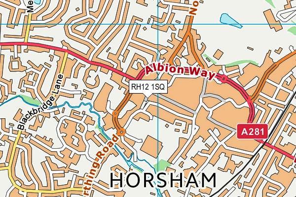 RH12 1SQ map - OS VectorMap District (Ordnance Survey)