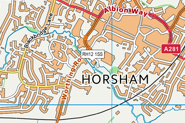 RH12 1SS map - OS VectorMap District (Ordnance Survey)