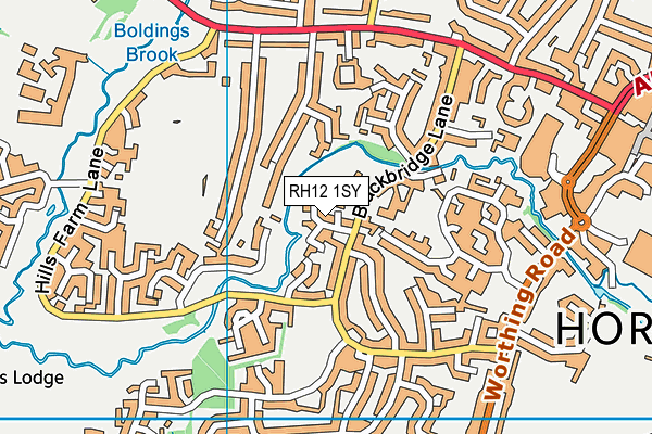 RH12 1SY map - OS VectorMap District (Ordnance Survey)
