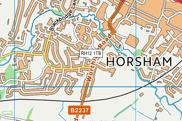 RH12 1TB map - OS VectorMap District (Ordnance Survey)