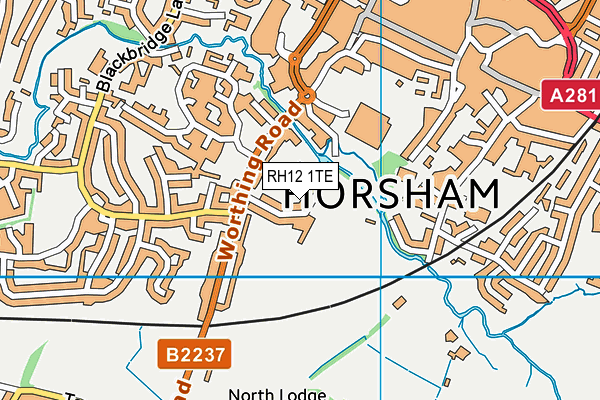 Horsham Sports Club map (RH12 1TE) - OS VectorMap District (Ordnance Survey)