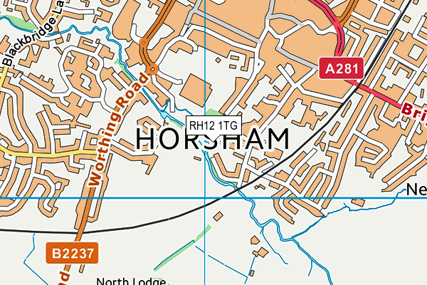 RH12 1TG map - OS VectorMap District (Ordnance Survey)