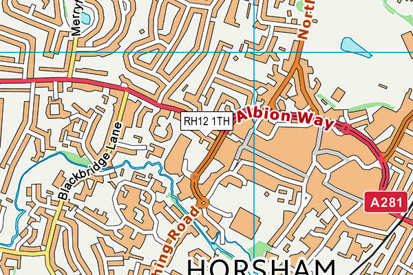 RH12 1TH map - OS VectorMap District (Ordnance Survey)