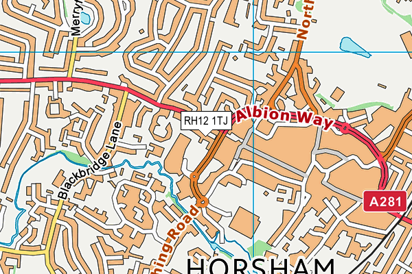 RH12 1TJ map - OS VectorMap District (Ordnance Survey)