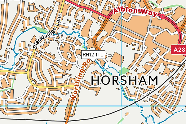 RH12 1TL map - OS VectorMap District (Ordnance Survey)