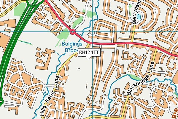 RH12 1TT map - OS VectorMap District (Ordnance Survey)