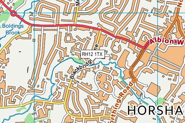 RH12 1TX map - OS VectorMap District (Ordnance Survey)