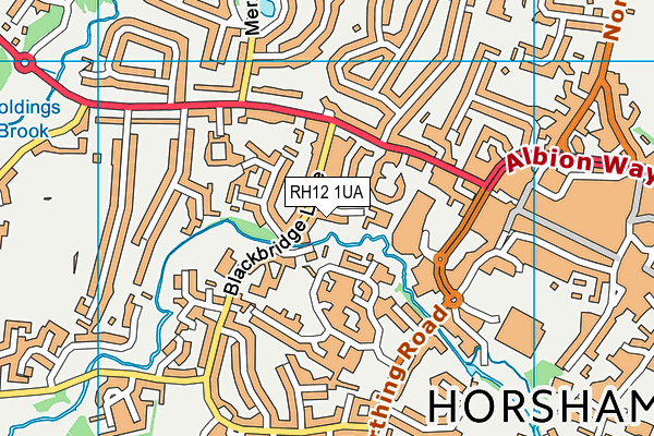 RH12 1UA map - OS VectorMap District (Ordnance Survey)