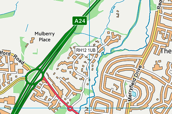 RH12 1UB map - OS VectorMap District (Ordnance Survey)