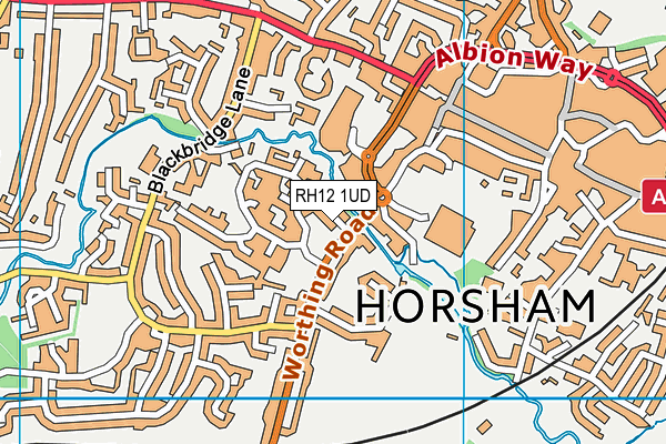 RH12 1UD map - OS VectorMap District (Ordnance Survey)