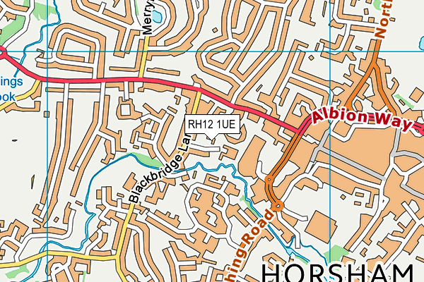 RH12 1UE map - OS VectorMap District (Ordnance Survey)