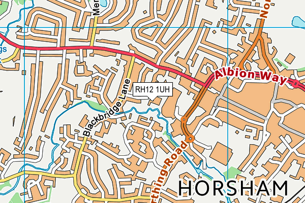 RH12 1UH map - OS VectorMap District (Ordnance Survey)