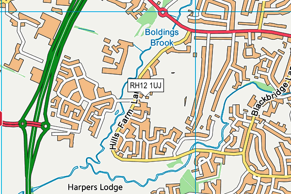 RH12 1UJ map - OS VectorMap District (Ordnance Survey)