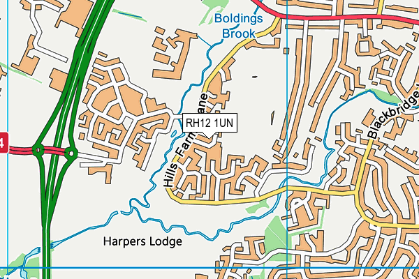 RH12 1UN map - OS VectorMap District (Ordnance Survey)
