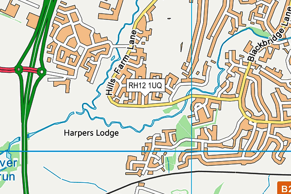 RH12 1UQ map - OS VectorMap District (Ordnance Survey)