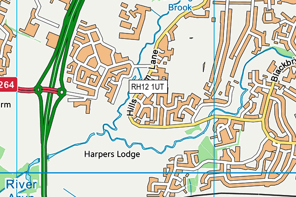 RH12 1UT map - OS VectorMap District (Ordnance Survey)