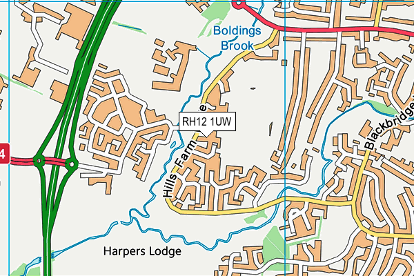 RH12 1UW map - OS VectorMap District (Ordnance Survey)