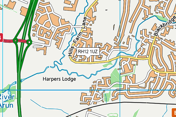 RH12 1UZ map - OS VectorMap District (Ordnance Survey)