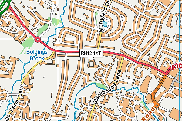 RH12 1XT map - OS VectorMap District (Ordnance Survey)