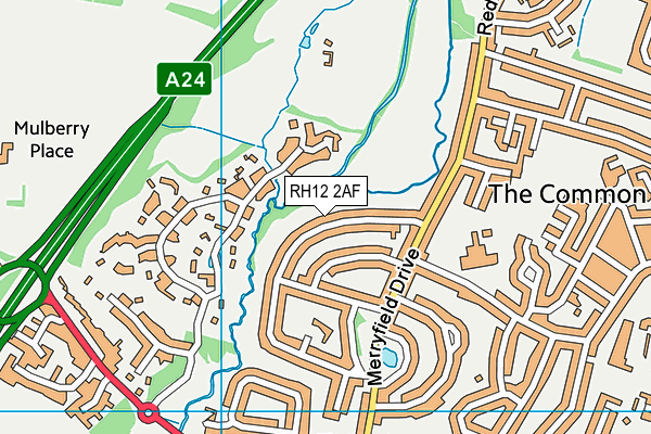 RH12 2AF map - OS VectorMap District (Ordnance Survey)