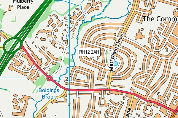 RH12 2AH map - OS VectorMap District (Ordnance Survey)