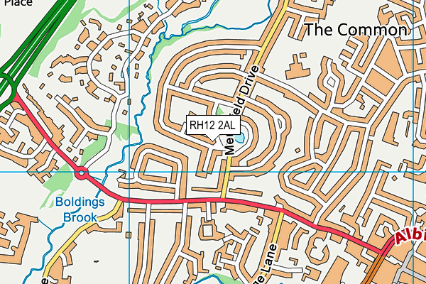 RH12 2AL map - OS VectorMap District (Ordnance Survey)