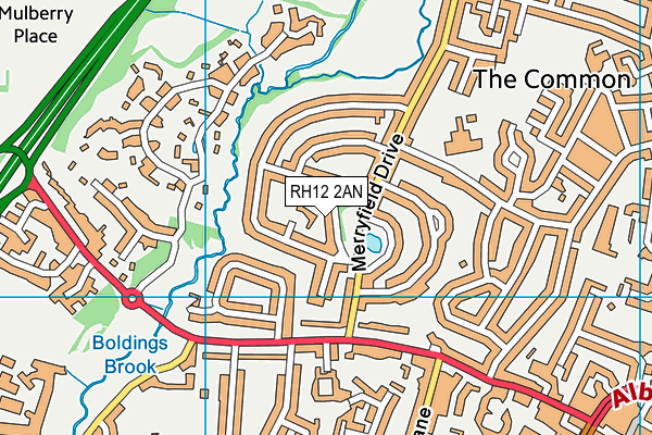 RH12 2AN map - OS VectorMap District (Ordnance Survey)