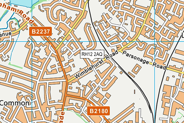 RH12 2AQ map - OS VectorMap District (Ordnance Survey)