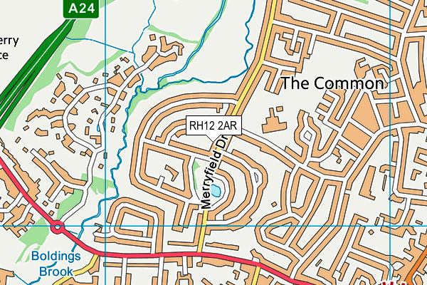 RH12 2AR map - OS VectorMap District (Ordnance Survey)