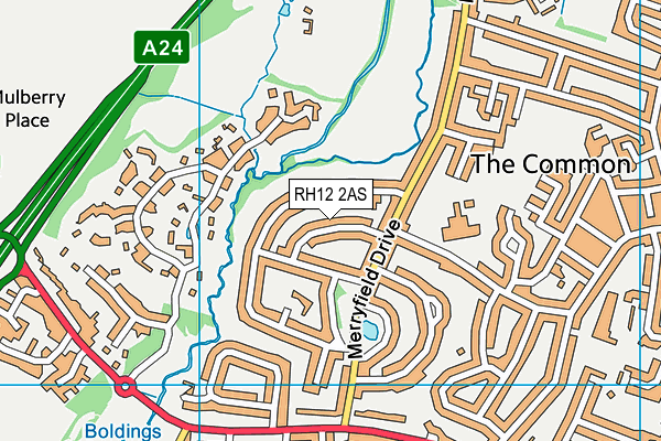 RH12 2AS map - OS VectorMap District (Ordnance Survey)