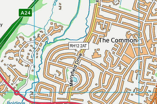 RH12 2AT map - OS VectorMap District (Ordnance Survey)