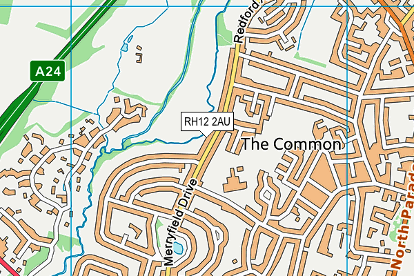 RH12 2AU map - OS VectorMap District (Ordnance Survey)