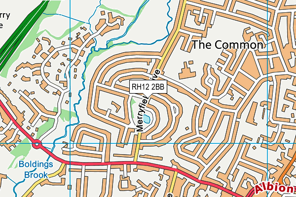 RH12 2BB map - OS VectorMap District (Ordnance Survey)