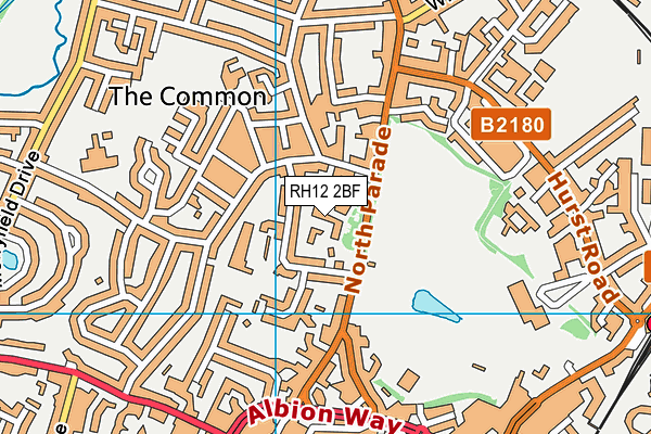 RH12 2BF map - OS VectorMap District (Ordnance Survey)