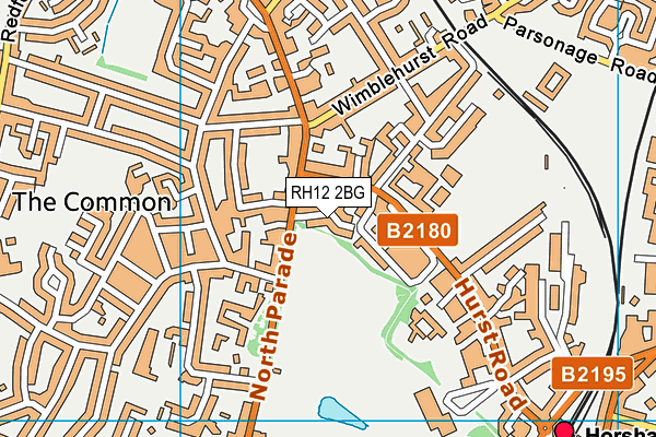 RH12 2BG map - OS VectorMap District (Ordnance Survey)